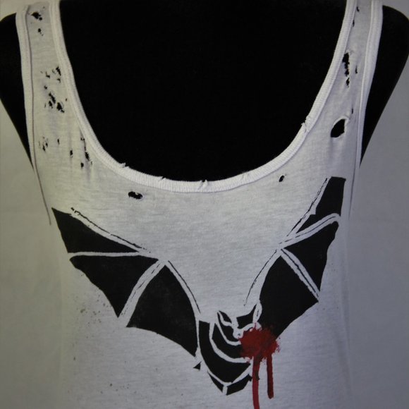 Bat Vampire Handmade Distressed Destroyed Shirt - Picture 2 of 4